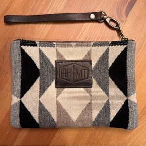 Riverhouse MT Handmade Genuine Leather Patch & Pendleton Wool Wristlet Wallet